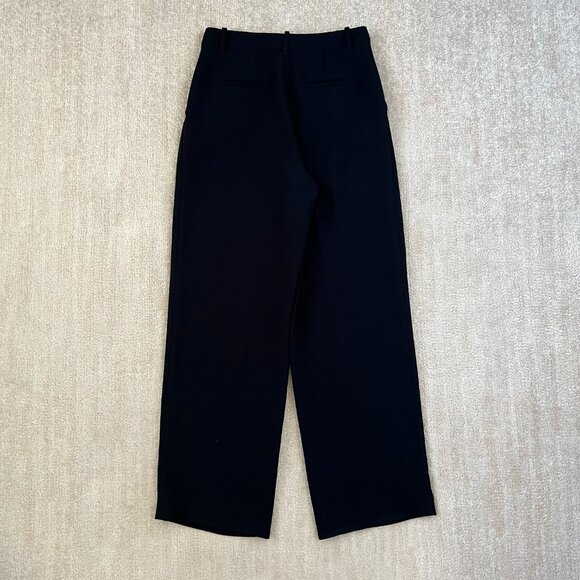 Aritzia Wilfred The Effortless Pant Wide Leg Pleated High Rise Black Trousers 6 - Picture 4 of 10